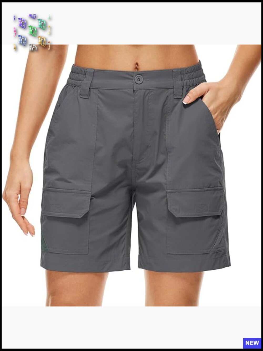 Stretch Cargo Hiking Shorts Quick Dry Elastic Waist 7" Inseam Casual Outdoor